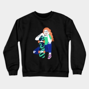 Skater Girl Crewneck Sweatshirt